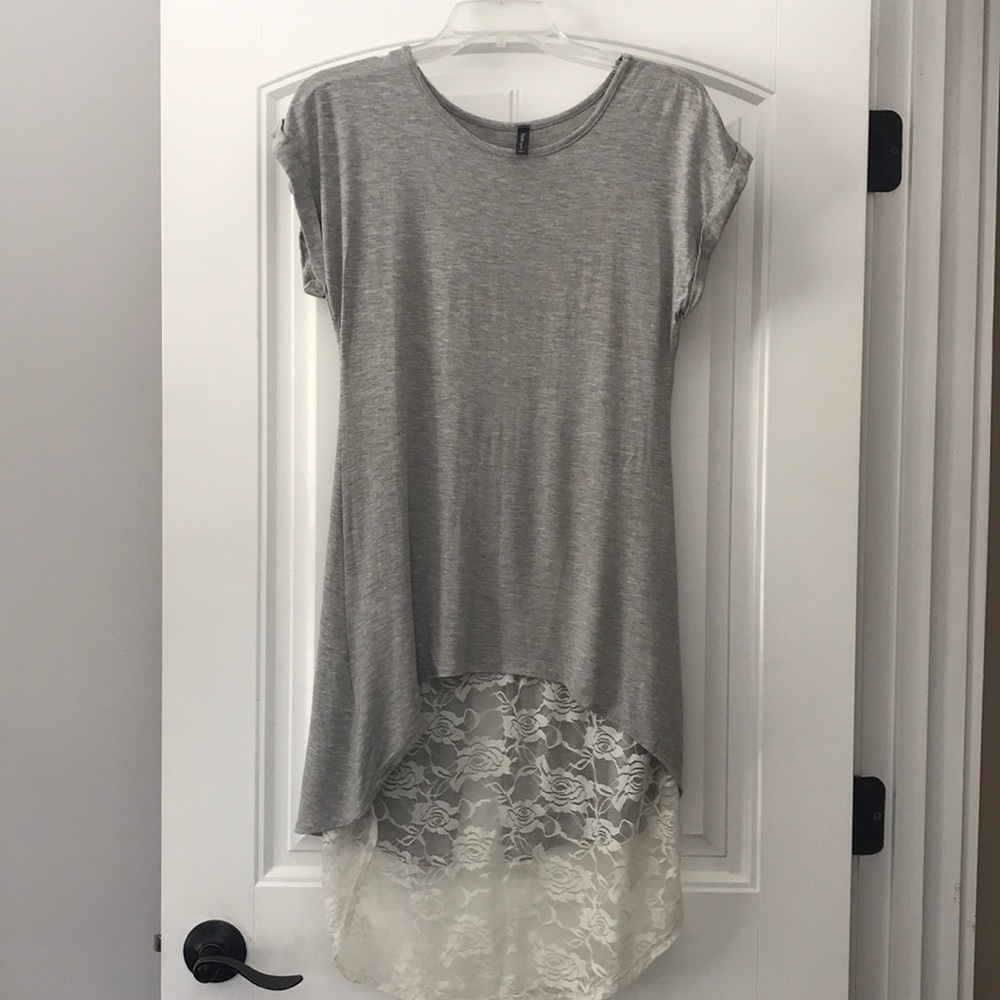 Lace back t shirt
